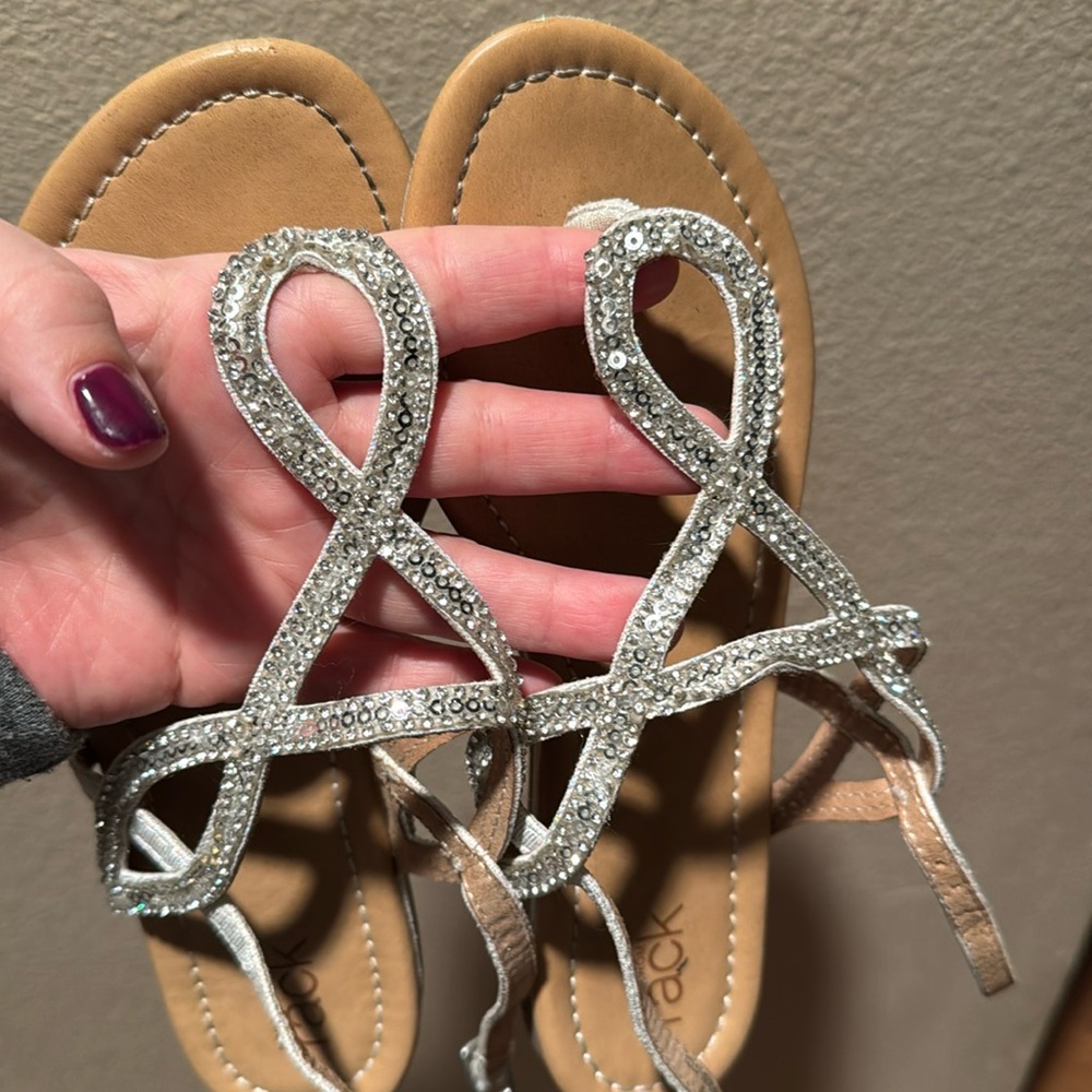 Silver gem sandals